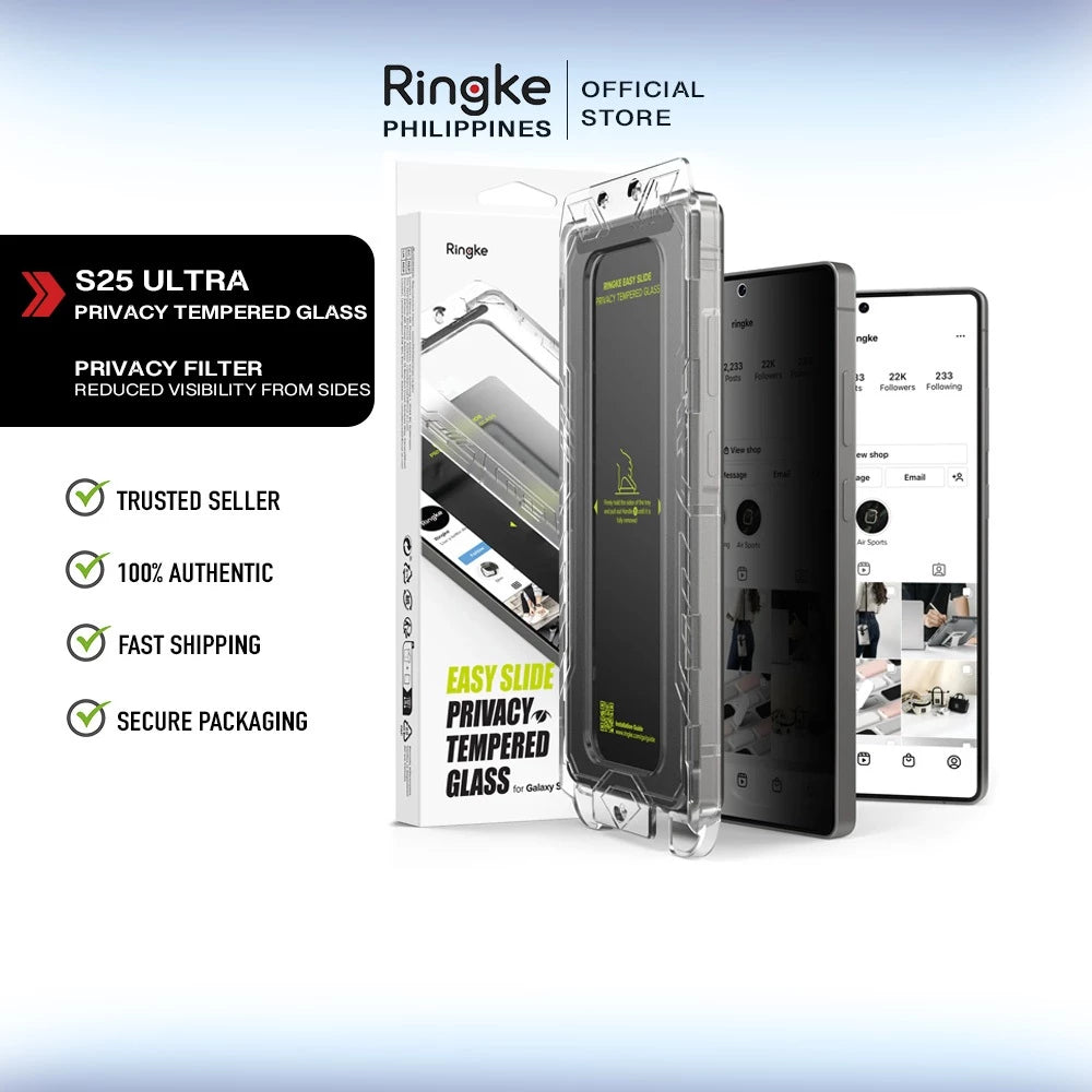 Ringke Privacy Easy Slide for Samsung Galaxy S25 Ultra - Anti Spy Tempered Glass Screen Protector
