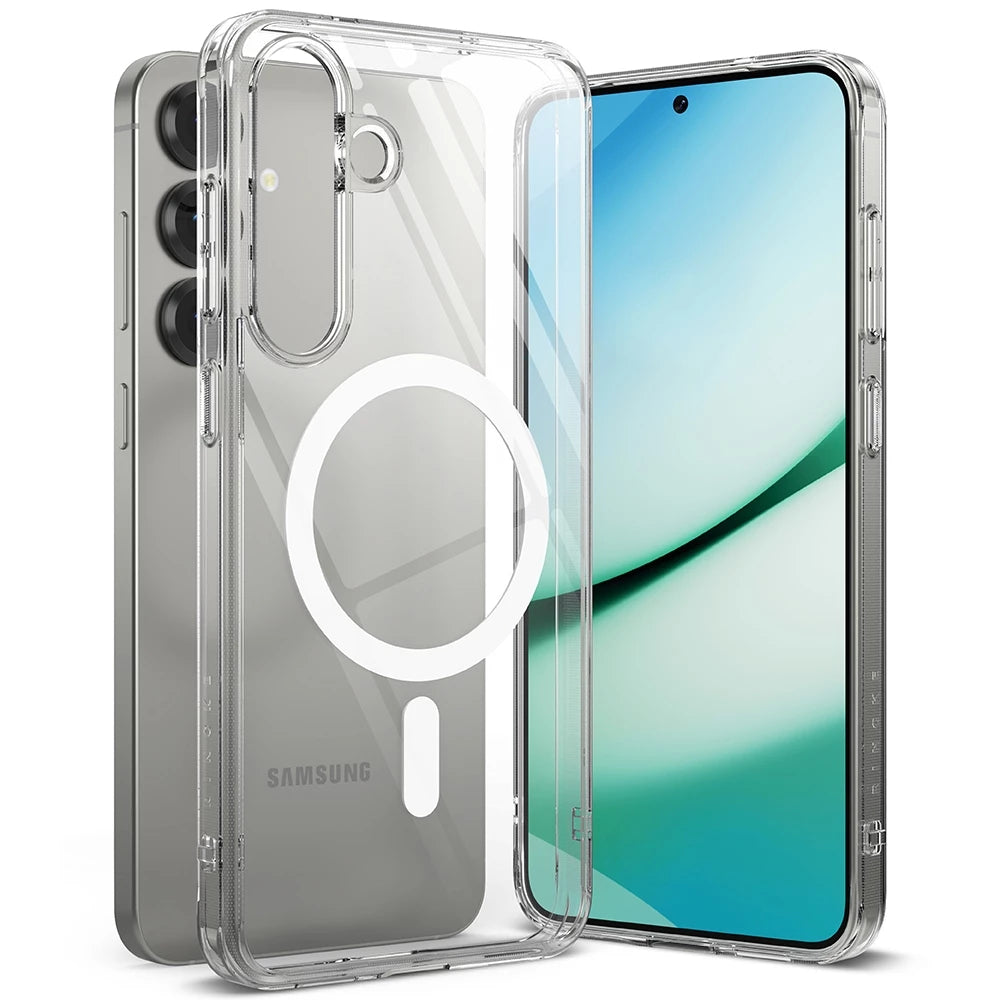 Ringke Galaxy S25 Plus Case Fusion Magnetic | Transparent Hard Back + Magnetic Charging Support