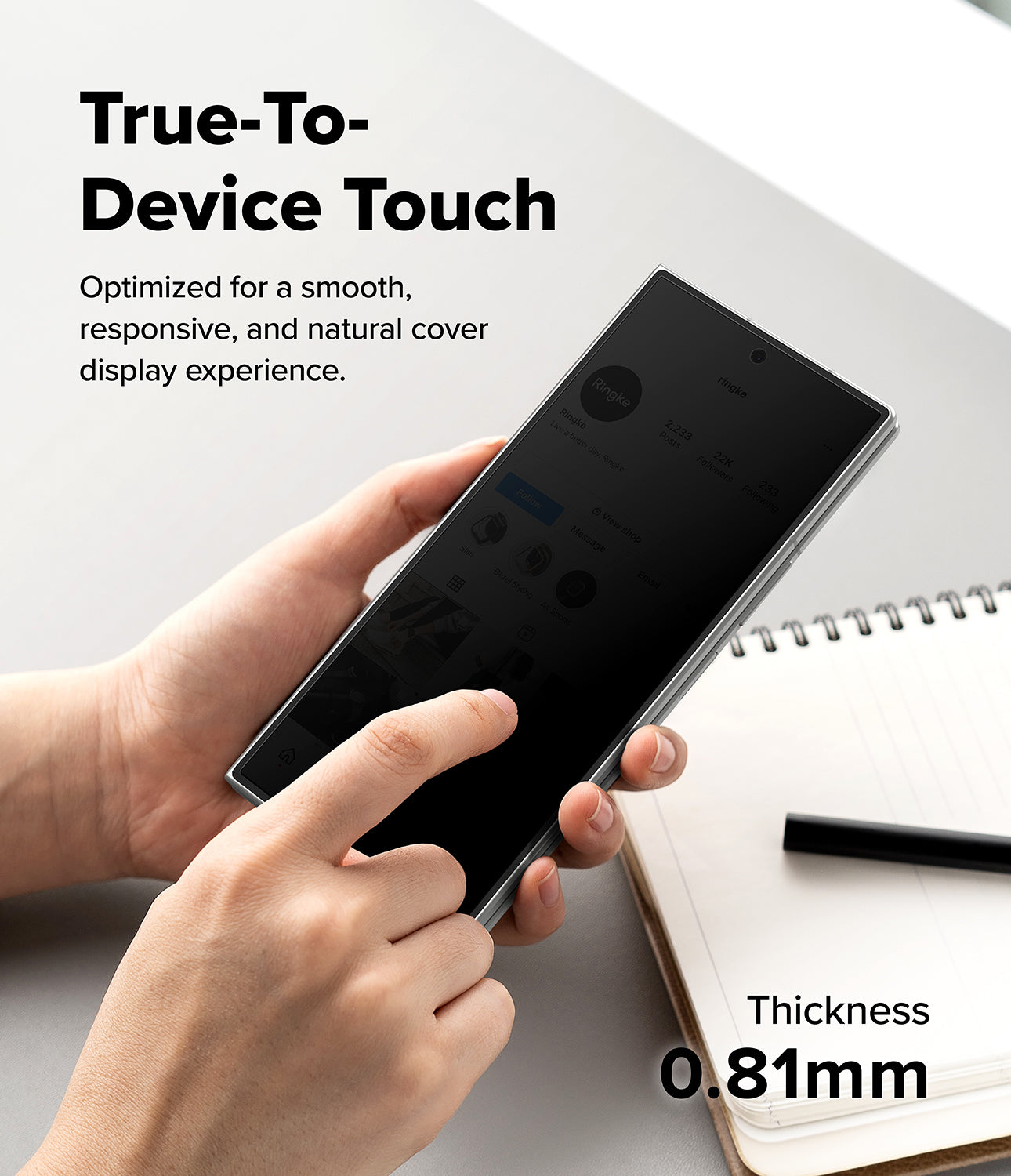 Ringke Privacy Easy Slide 360° Cover Display Tempered Glass Protector for Galaxy Z Fold 8 Ultra