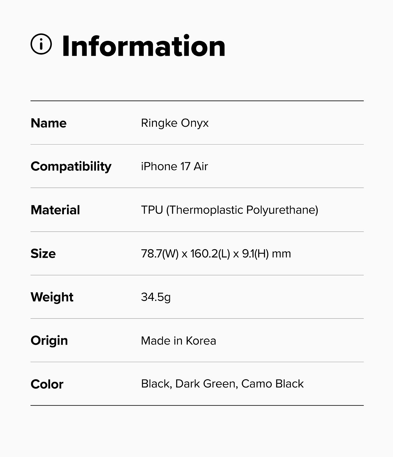 Ringke Onyx Case for Apple iPhone Air
