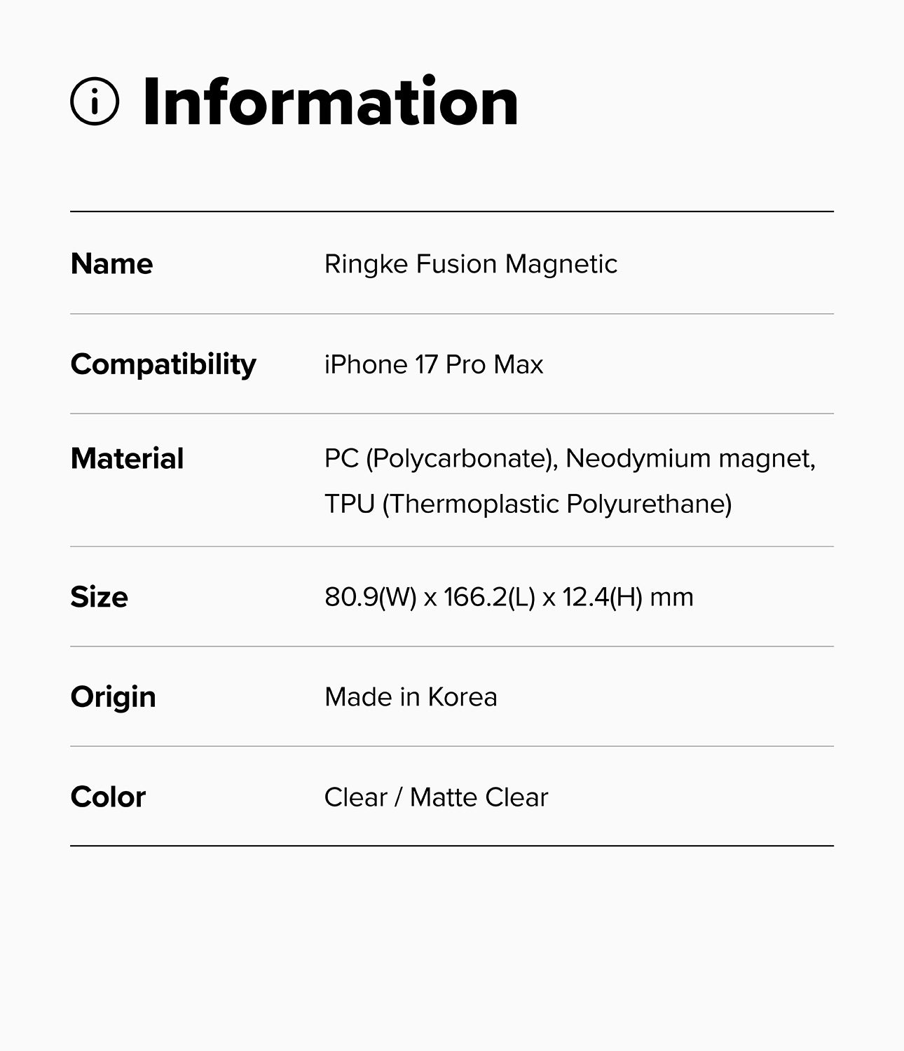 Ringke Fusion Magnetic Case for Apple iPhone 17 Pro Max