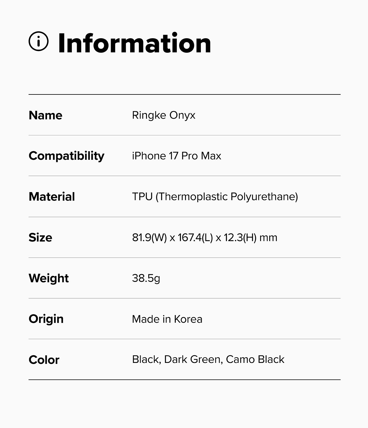 Ringke Onyx Case for Apple iPhone 17 Pro Max