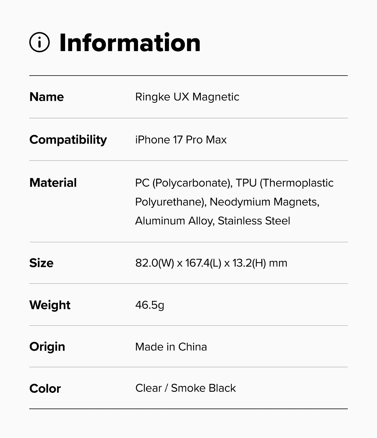 Ringke UX Magnetic Case for Apple iPhone 17 Pro Max