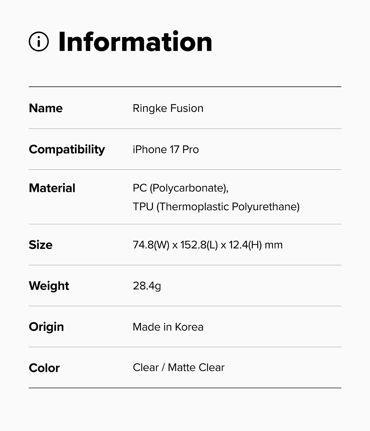 Ringke Fusion Case for Apple iPhone 17 Pro