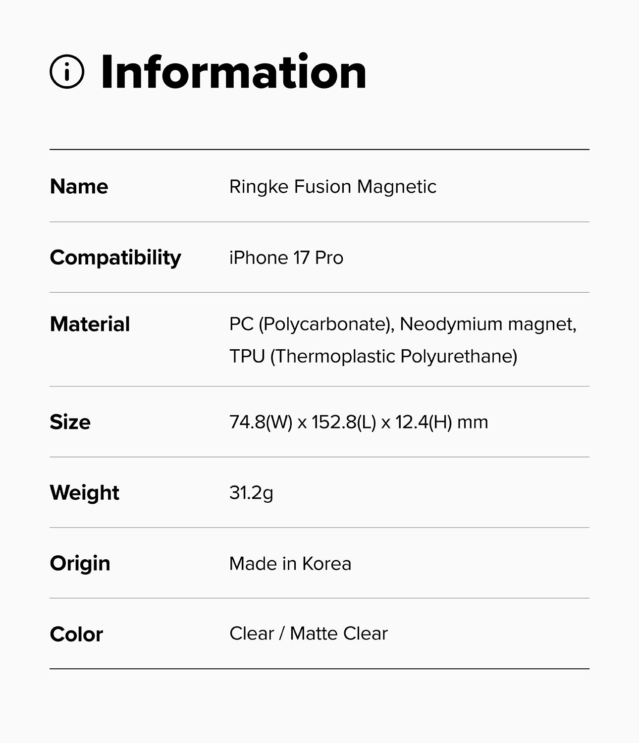 Ringke Fusion Magnetic Case for Apple iPhone 17 Pro