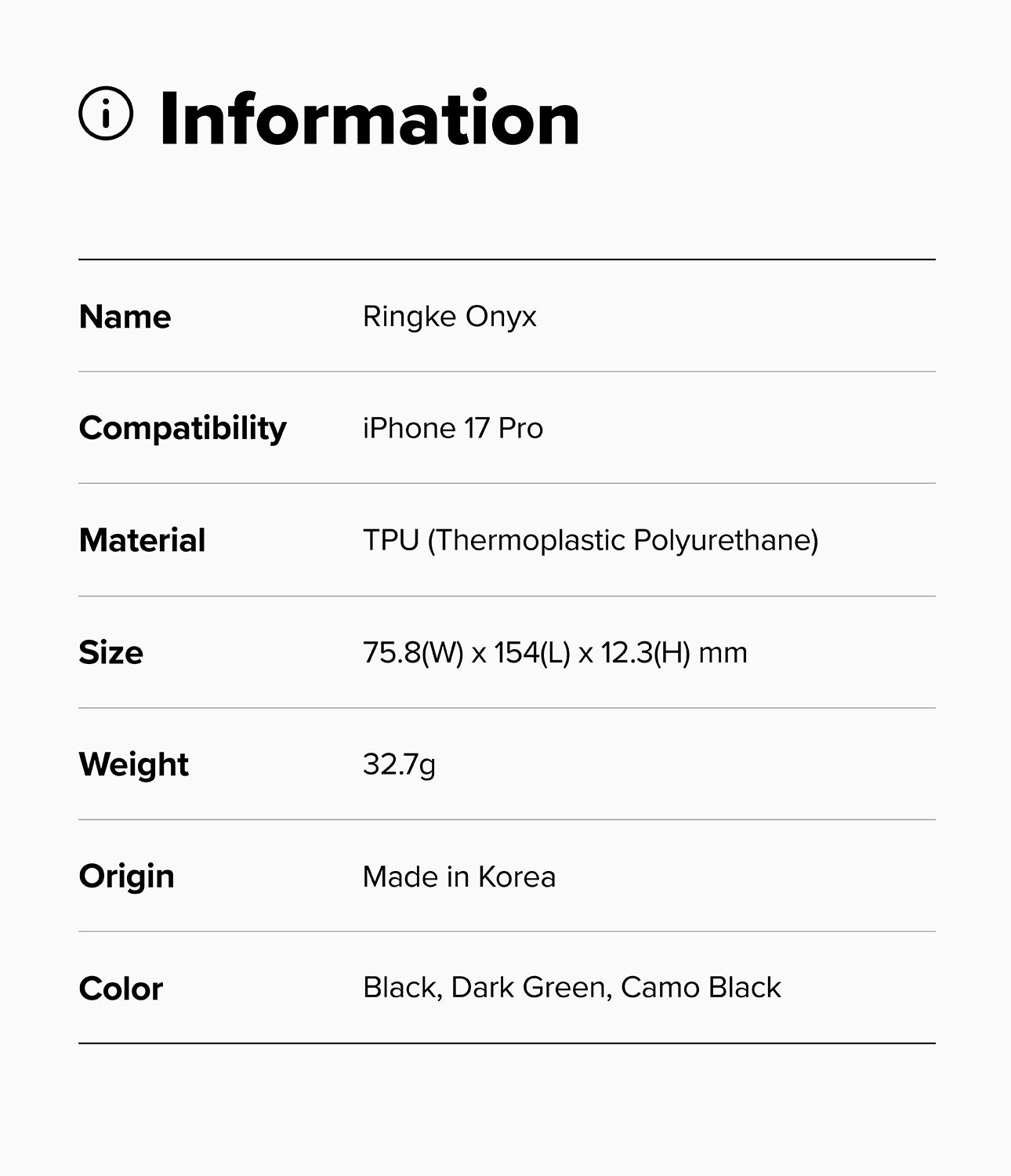 Ringke Onyx Case for Apple Iphone 17 Pro