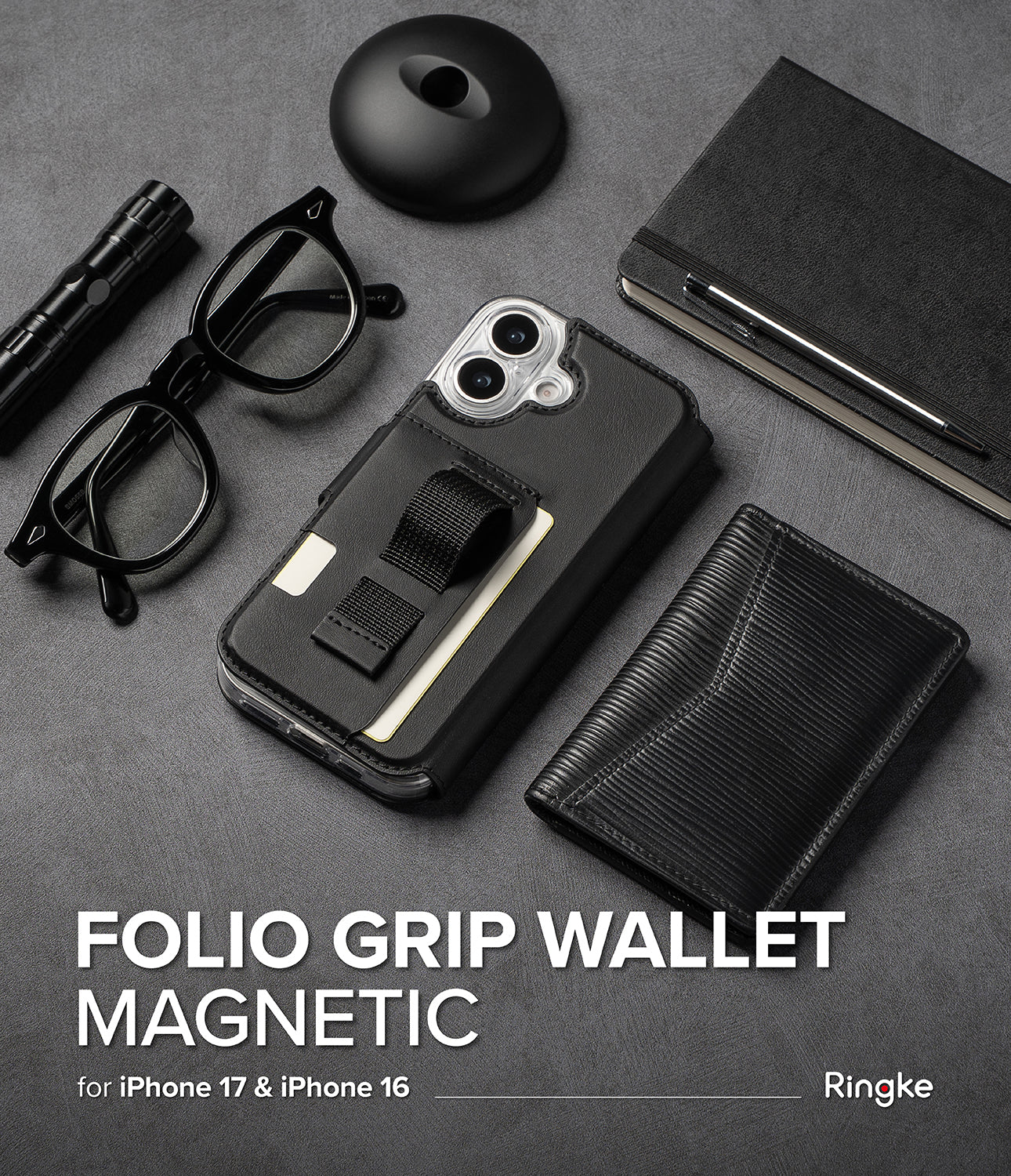 Ringke Folio Grip Wallet Magnetic Case for Apple iPhone 17 / iPhone 16