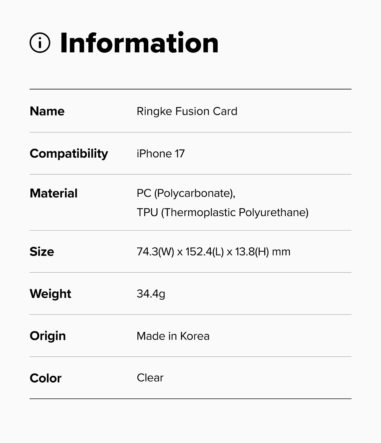 Ringke Fusion Card Case for Apple iPhone 17