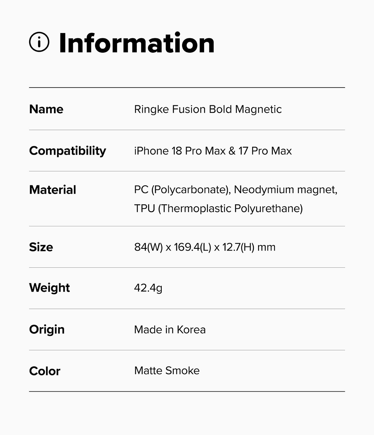 Ringke Fusion Bold Magnetic Case for Apple iPhone 18 Pro Max / 17 Pro Max