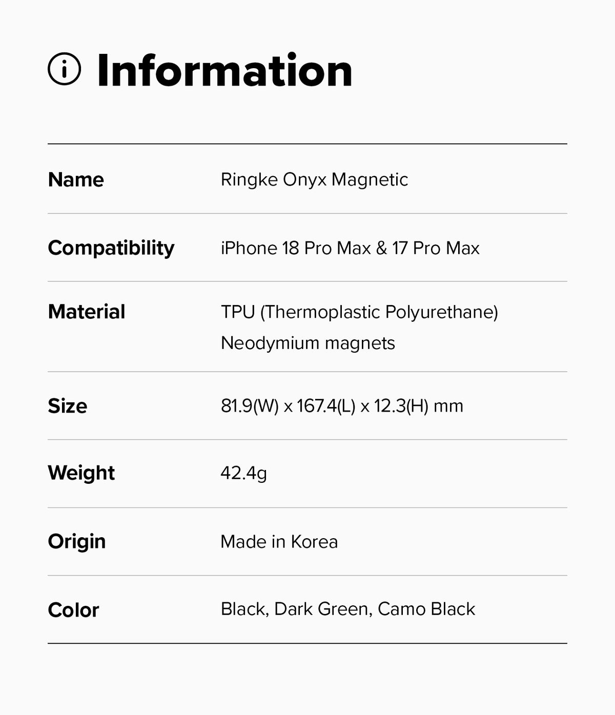Ringke Onyx Magnetic Case for Apple iPhone 18 Pro Max/ iPhone 17 Pro Max
