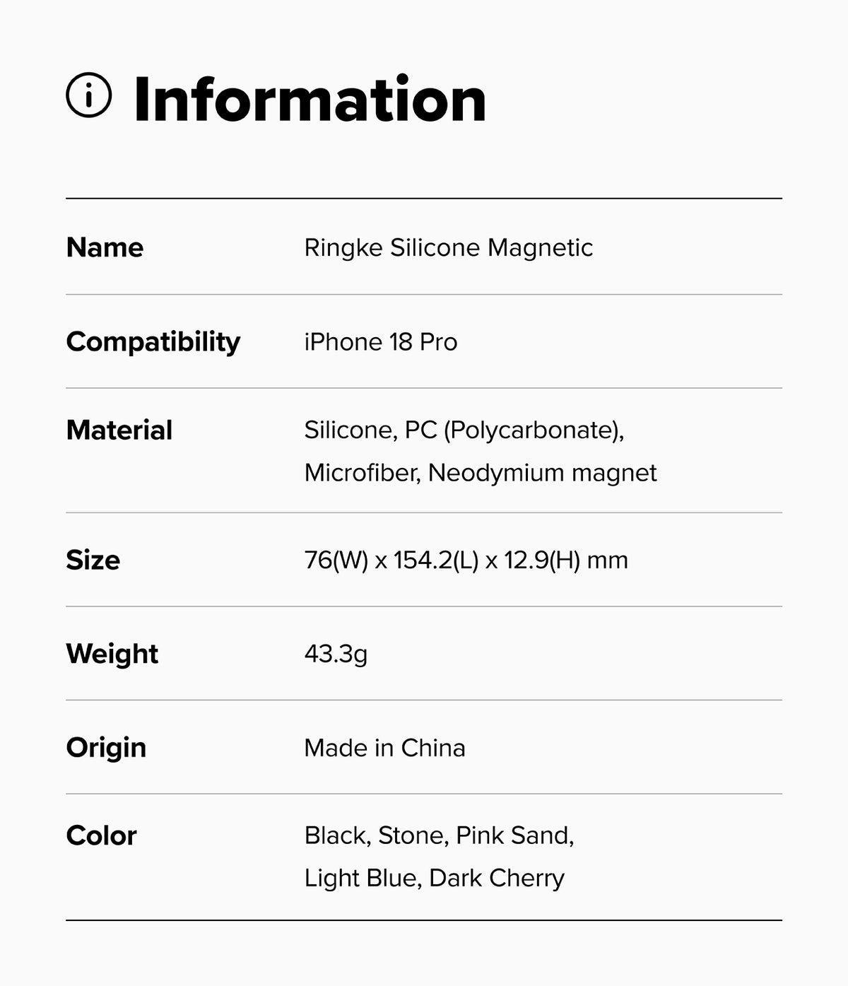 Ringke SIlicone Magnetic Case for Apple iPhone 18 Pro