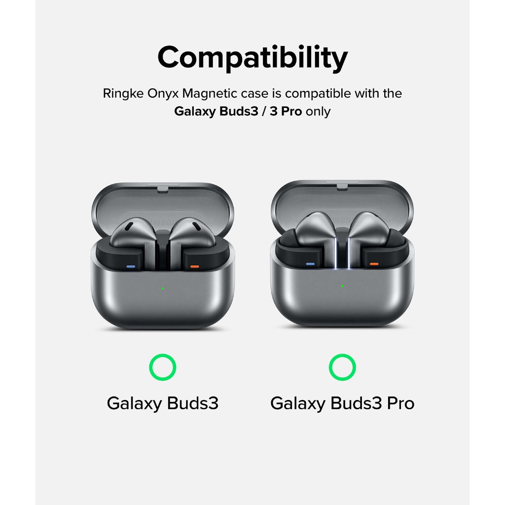 Ringke Magnetic Case for Galaxy Buds 3 / Buds 3 Pro – Snap-On Onyx Series, MagSafe-Ready