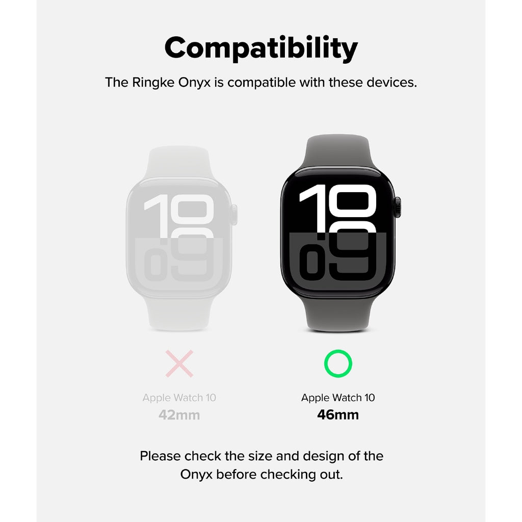 Ringke Onyx Case Compatible for Apple Watch 10 46mm PC and TPU Hybrid Protective Cover