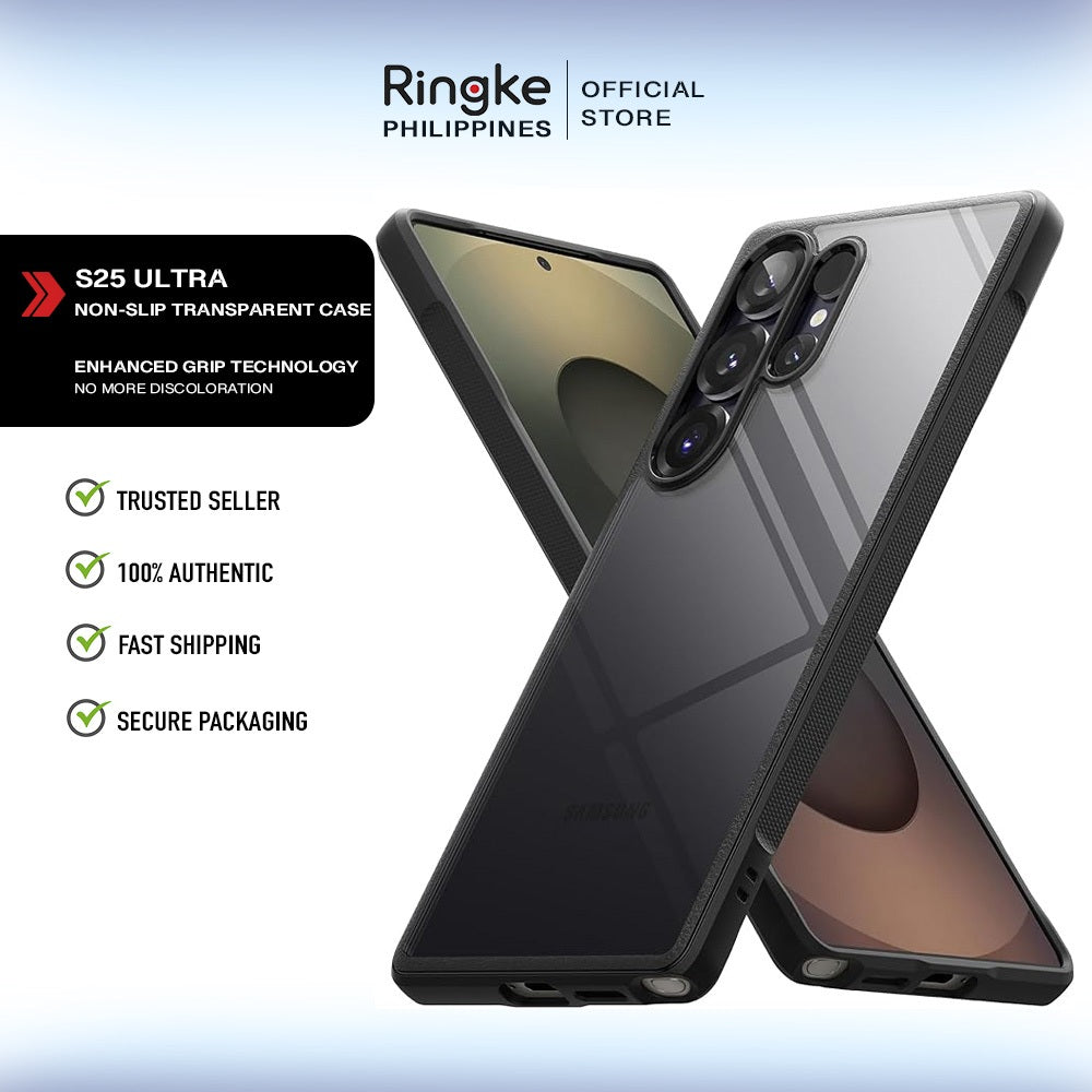 Ringke Fusion Bold Case for Galaxy S25 Ultra | Clear Back + Rugged Anti-Slip Shockproof Bumper