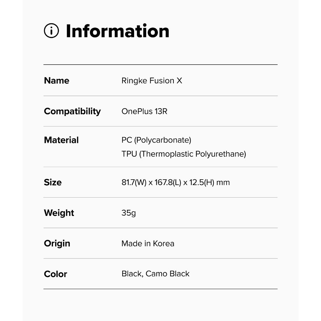 Ringke Fusion X Case for Oneplus 13R