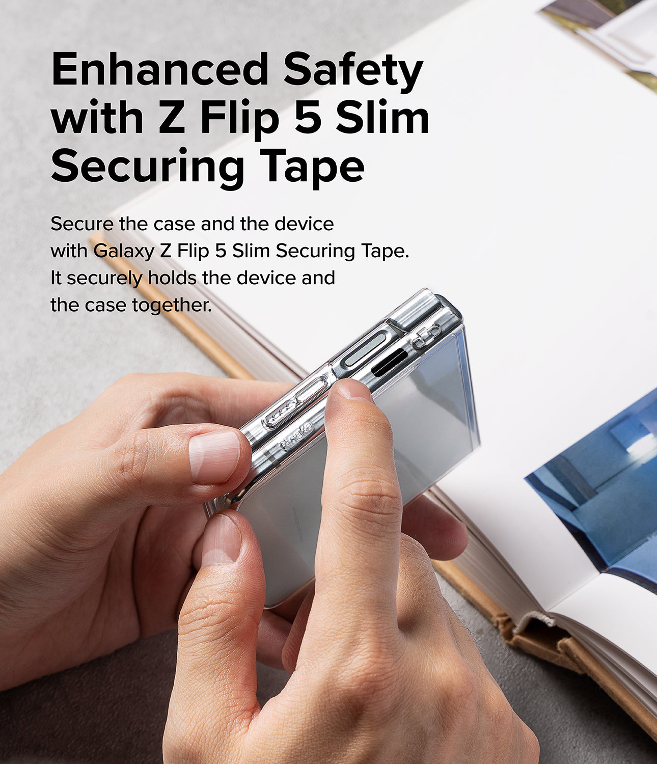 Ringke Securing Tape for Z Flip 5 Slim Case - Non-Slip Extra Sticker for Ringke Slim Case