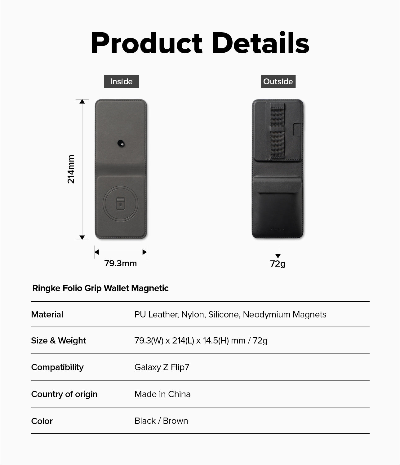 Ringke Folio Grip Wallet Magnetic Case for Samsung Galaxy Z Flip 7