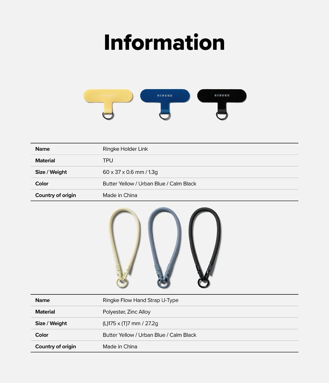 Ringke Holder Link & Flow Hand Strap U-Type for Smartphone Cases