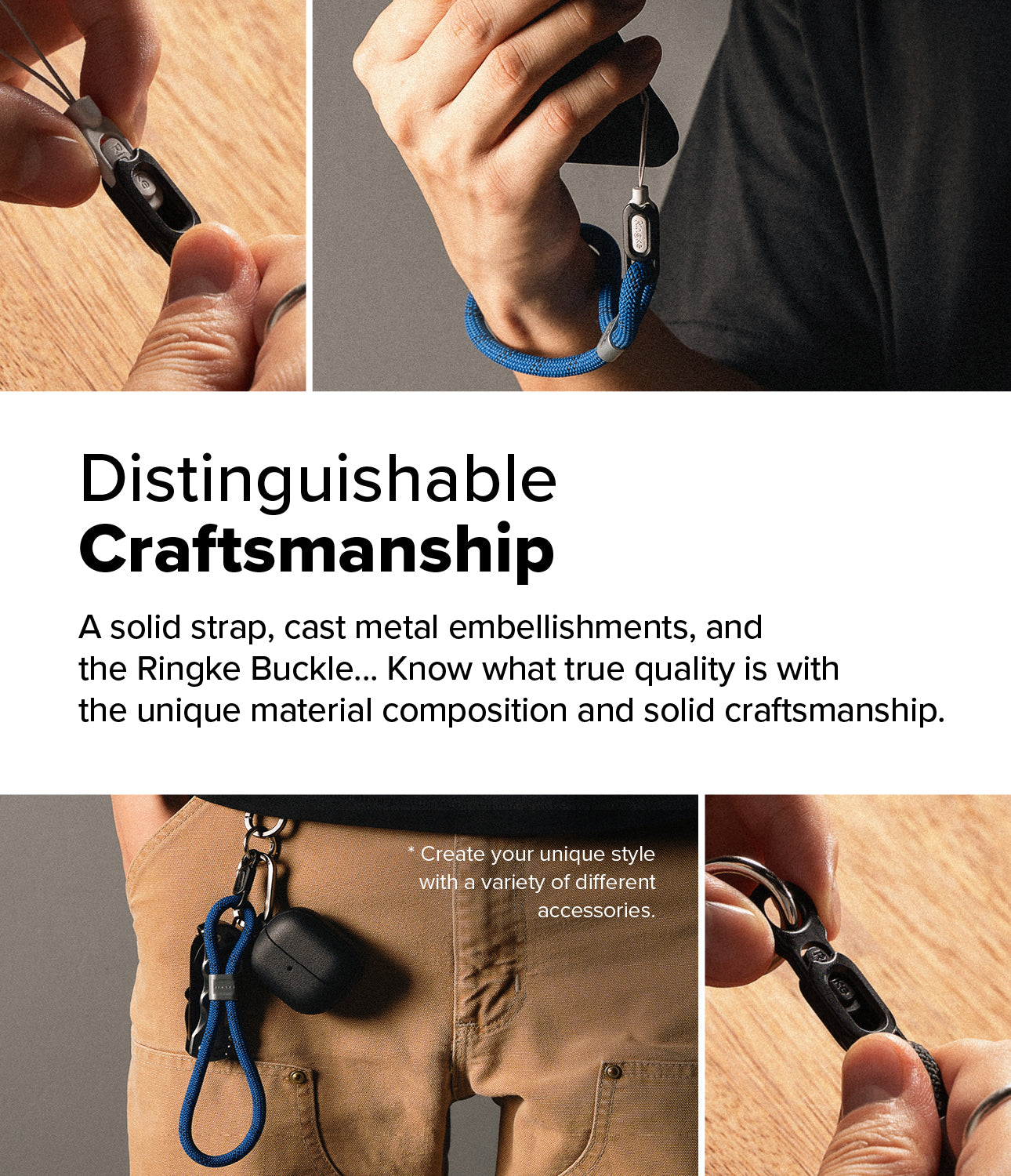Ringke Rope Hand Strap Compatible for Smartphones and more