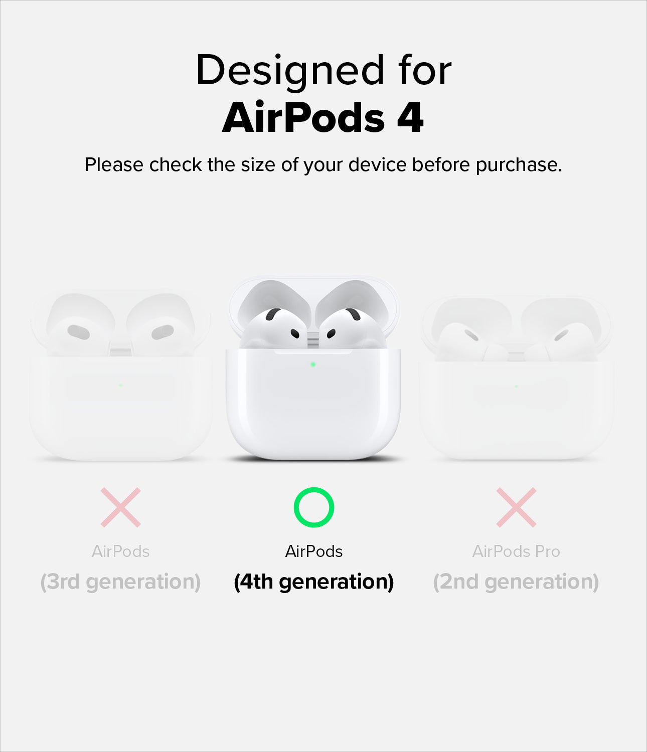 Ringke Air Case for Apple Airpods 4 - Lightweight Cover for Airpods 4th Gen - No Airpods Included