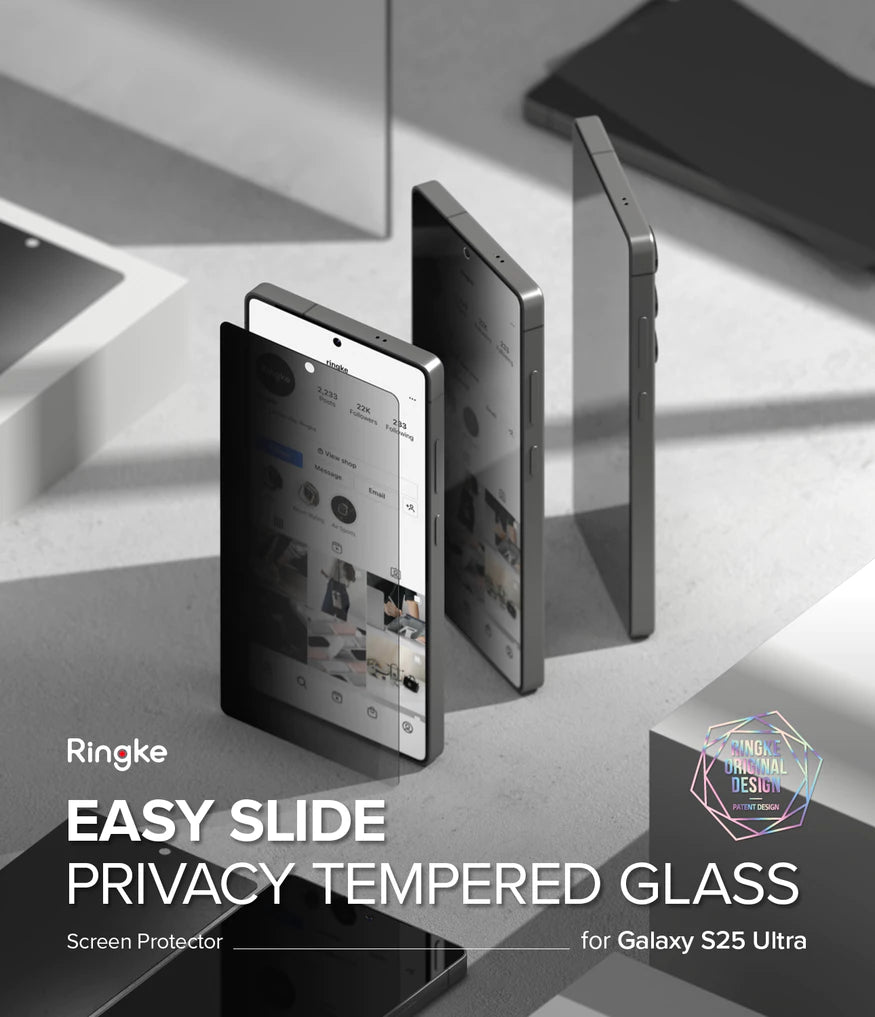 Ringke Privacy Easy Slide for Samsung Galaxy S25 Ultra - Anti Spy Tempered Glass Screen Protector