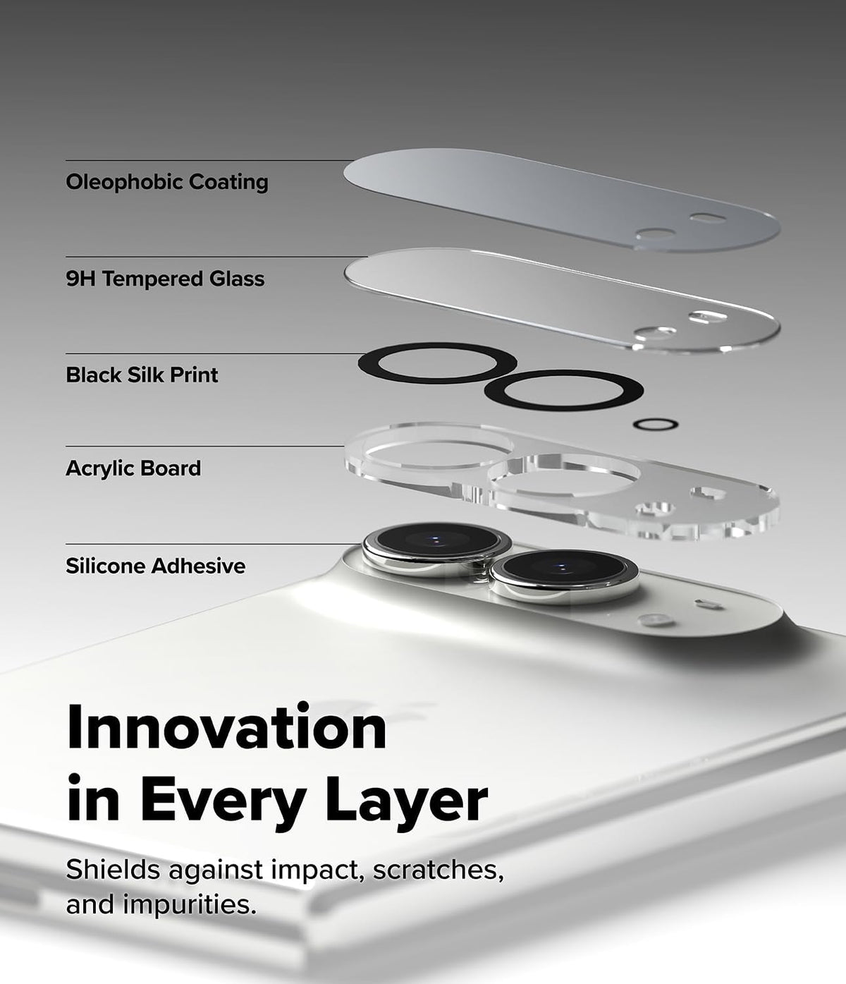 Ringke Camera Full Tempered Glass Protector for Apple iPhone Duo
