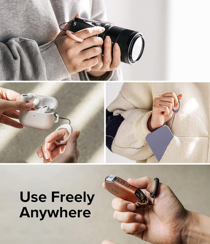 Ringke Finger Ring Strap - Silicone Smartphone Grip Lanyard Holder 2 Pack with Anti-Slip Mount Function