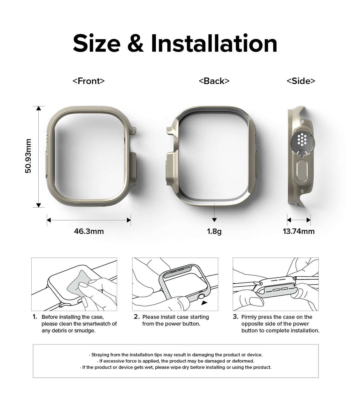 Ringke Slim Case Compatible for Apple Watch Ultra 4 / 3 / 2 / 1 - No Actual Smartwatch Included