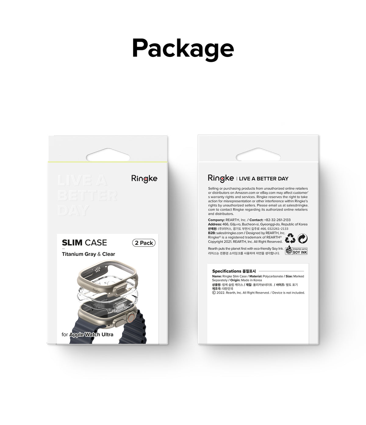 Ringke Slim Case Compatible for Apple Watch Ultra 4 / 3 / 2 / 1 - No Actual Smartwatch Included