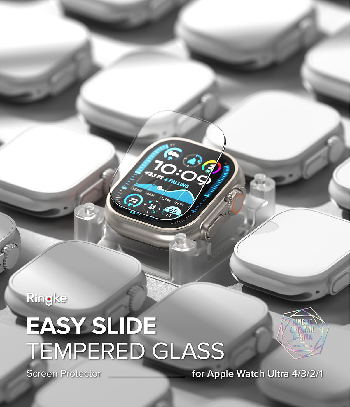 Ringke Easy Slide Tempered Glass for Apple Watch Ultra 4 / 3 / 2 / 1 - Screen Protector