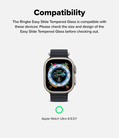 Ringke Easy Slide Tempered Glass for Apple Watch Ultra 4 / 3 / 2 / 1 - Screen Protector