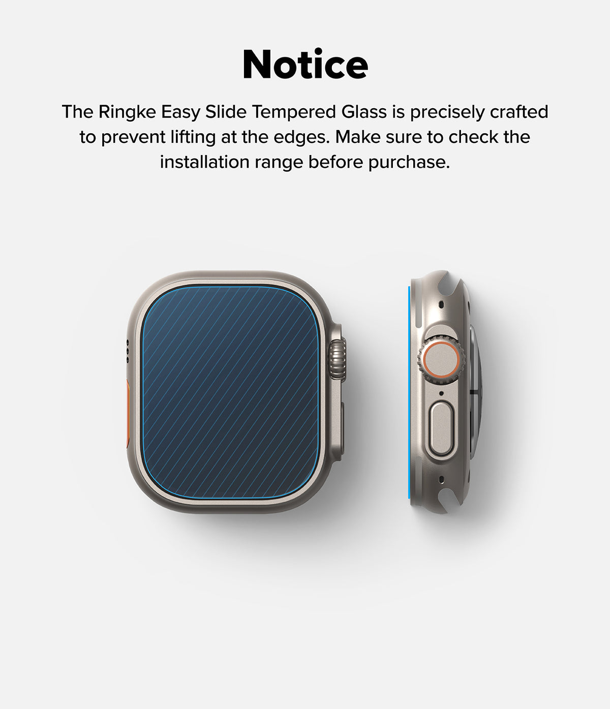 Ringke Easy Slide Tempered Glass for Apple Watch Ultra 4 / 3 / 2 / 1 - Screen Protector