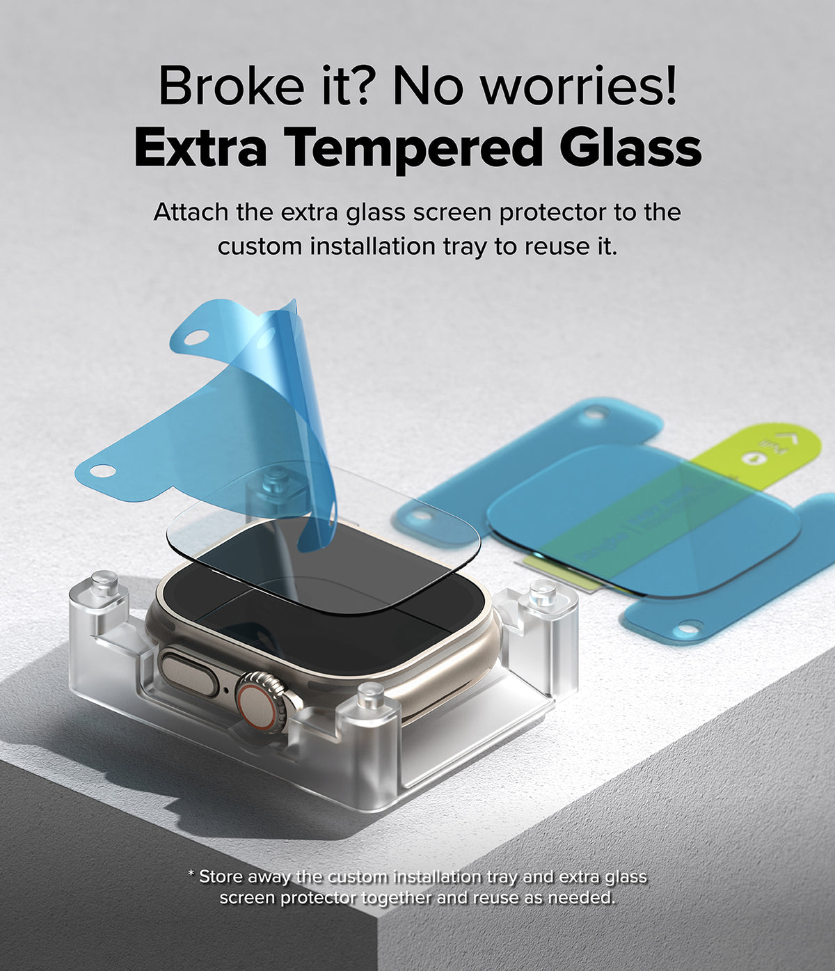 Ringke Easy Slide Tempered Glass for Apple Watch Ultra 4 / 3 / 2 / 1 - Screen Protector