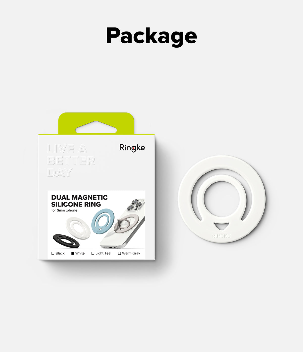 Ringke Dual Magnetic Silicone Ring - Double Sided Magnet Ring Mobile Accessory