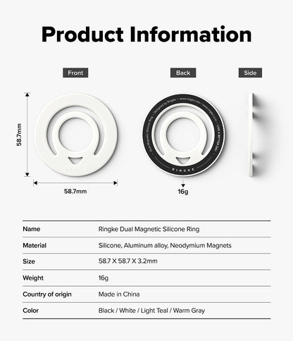 Ringke Dual Magnetic Silicone Ring - Double Sided Magnet Ring Mobile Accessory