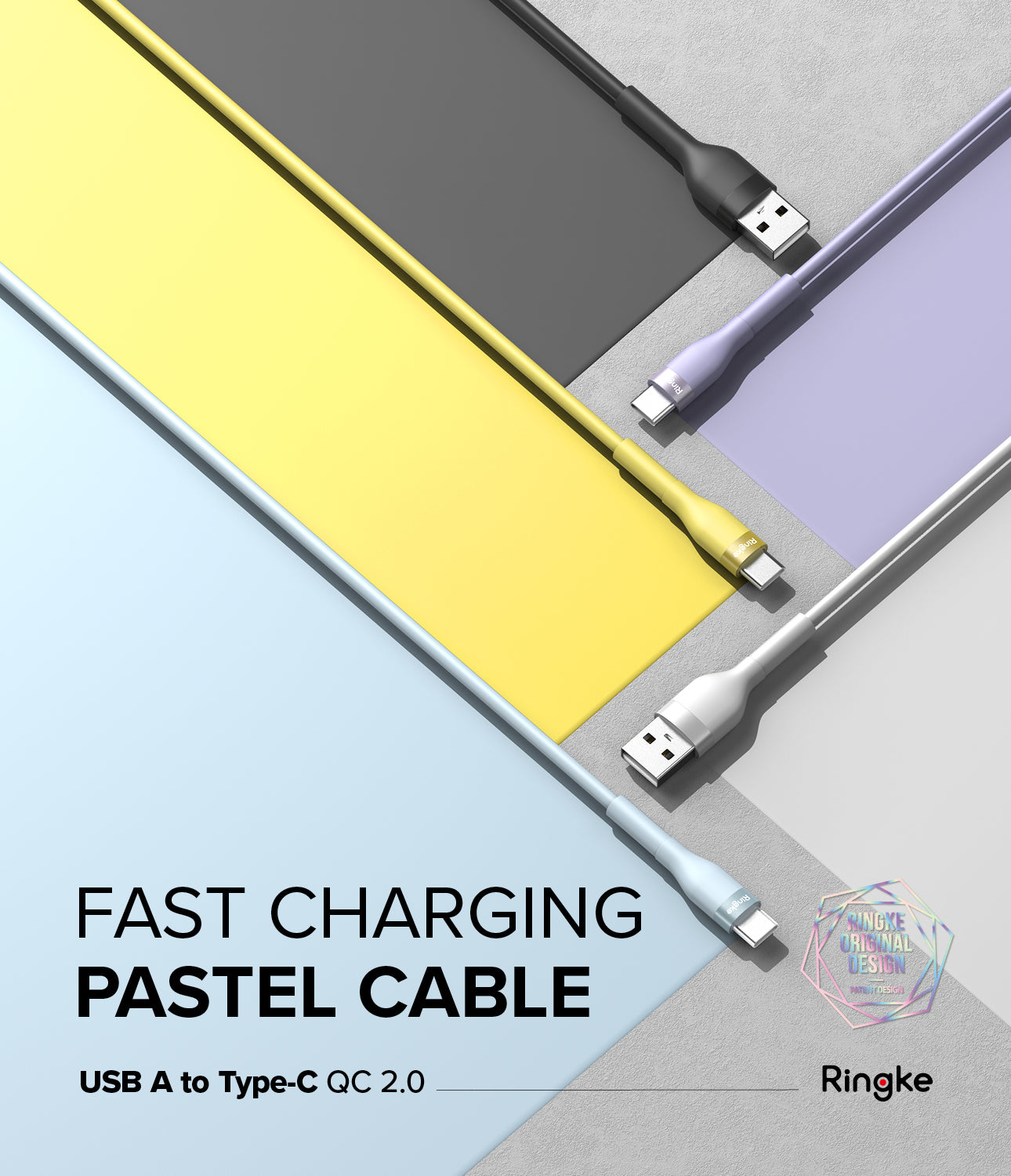 Ringke Fast Charging Pastel Cable - USB A to Type C