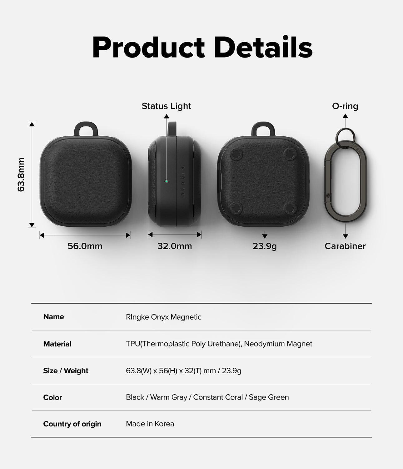 Ringke Onyx Magnetic Case for Samsung Galaxy Buds 4 / Buds 4 Pro