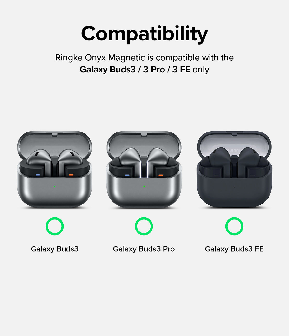Ringke Onyx Magnetic Case Compatible for Samsung Galaxy Buds 3 / Buds 3 Pro / Buds 3 FE