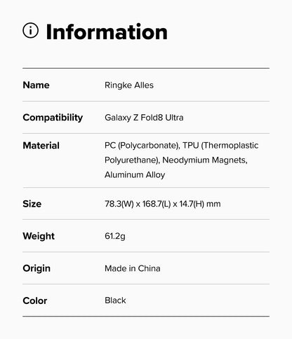Ringke Alles Case for Samsung Galaxy Z Fold 8 Ultra