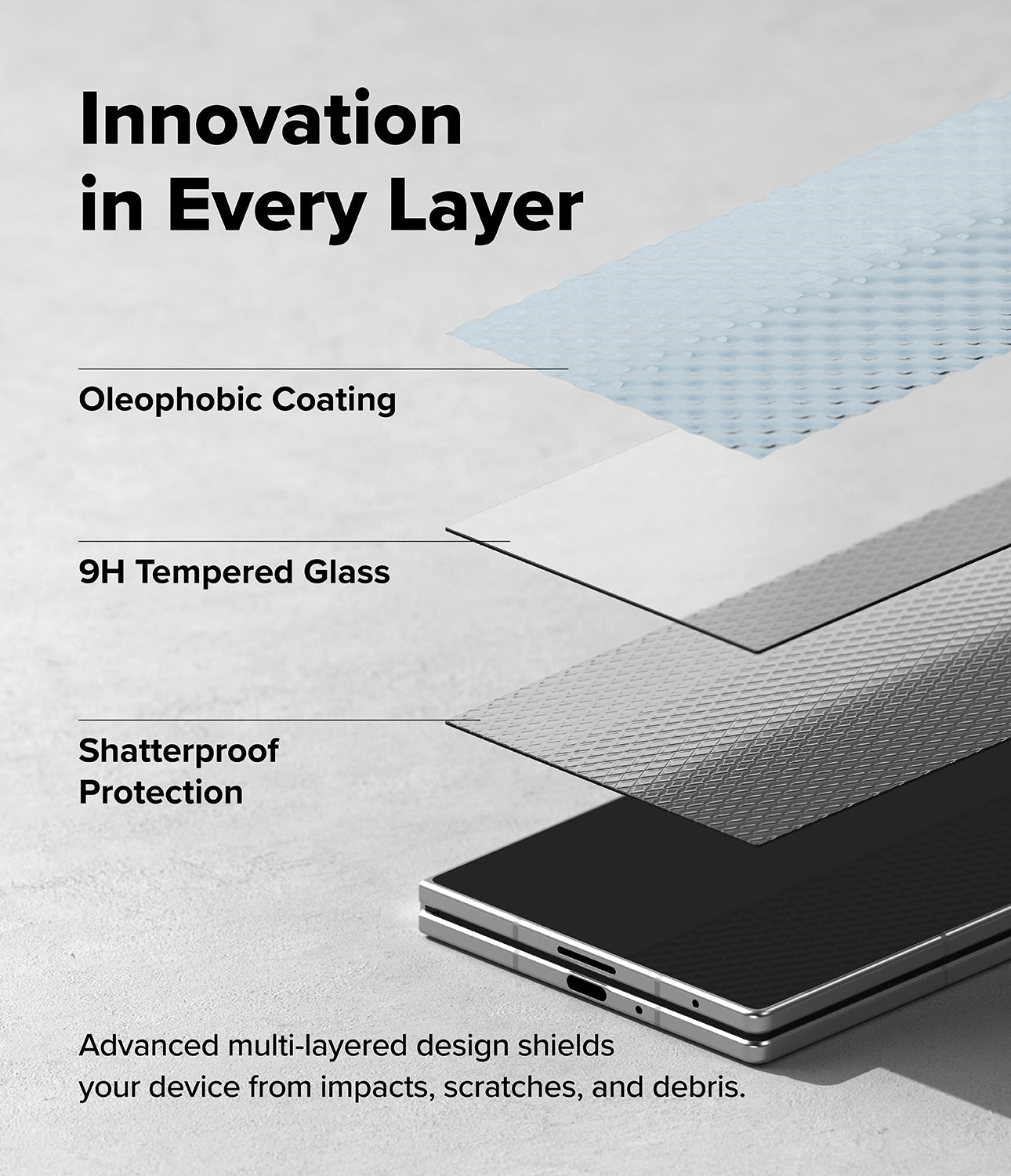 Ringke Easy Slide Cover Display Tempered Glass Screen Protector for Samsung Galaxy Z Fold 8 Ultra