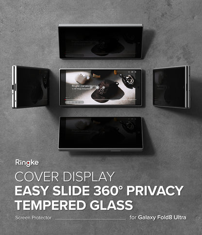 Ringke Privacy Easy Slide 360Â° Cover Display Tempered Glass Protector for Galaxy Z Fold 8 Ultra