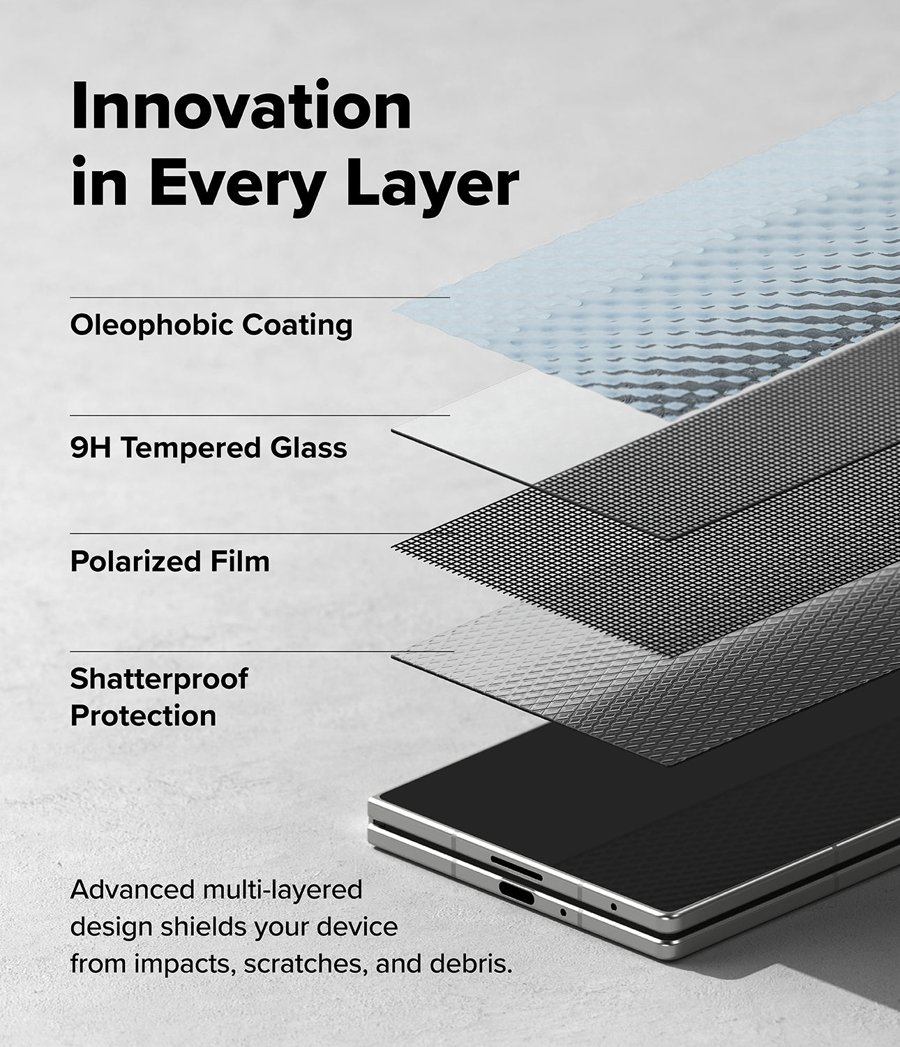 Ringke Privacy Easy Slide 360Â° Cover Display Tempered Glass Protector for Galaxy Z Fold 8 Ultra