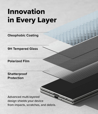 Ringke Privacy Easy Slide 360Â° Cover Display Tempered Glass Protector for Galaxy Z Fold 8 Ultra