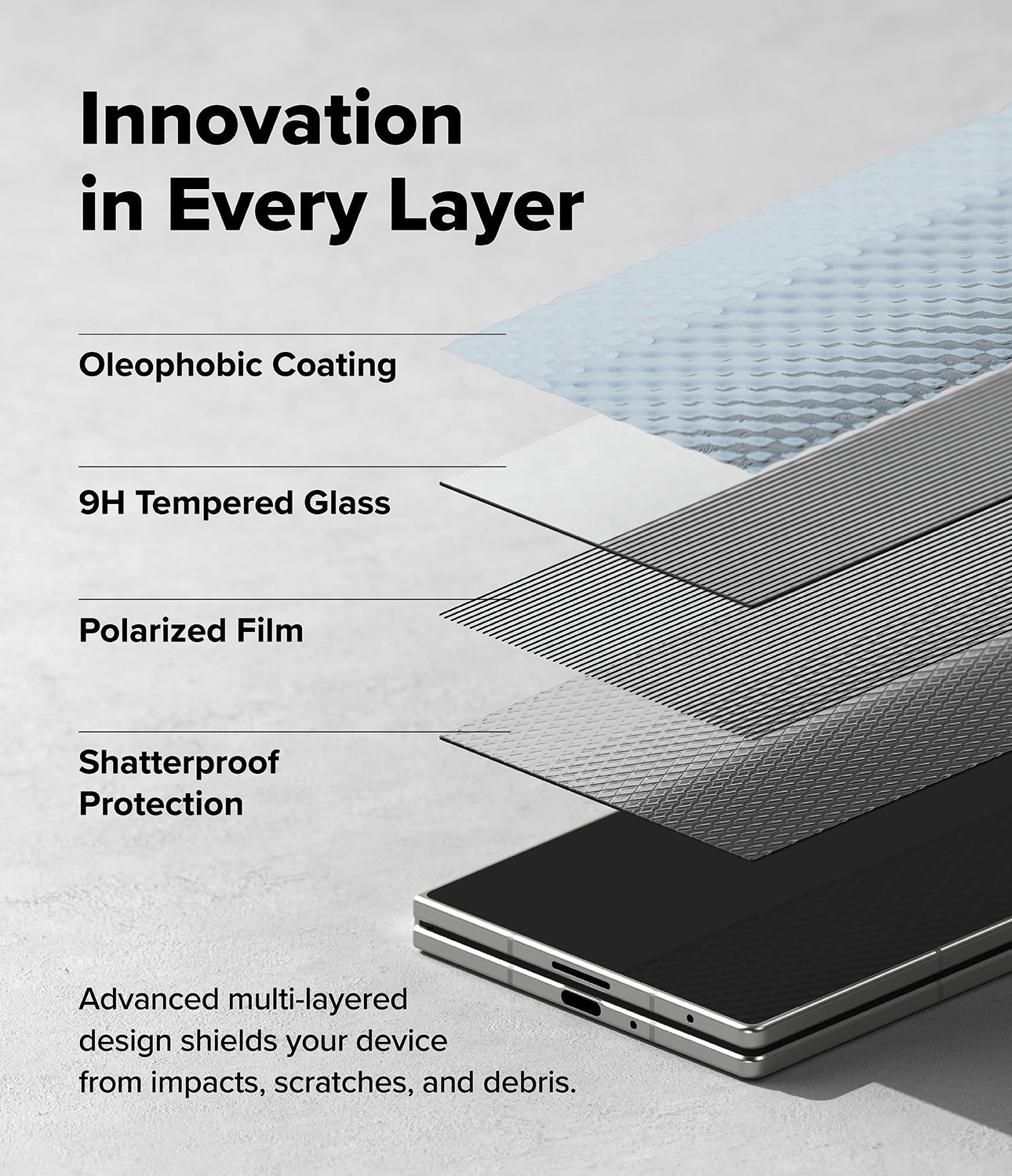 Ringke Privacy Easy Slide Cover Display Tempered Glass Screen Protector for Samsung Galaxy Z Fold 8 Ultra