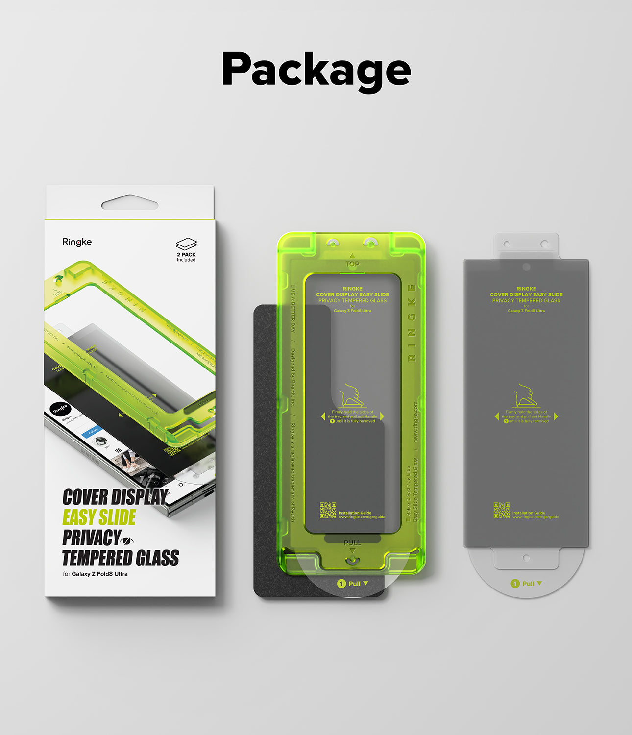 Ringke Privacy Easy Slide Cover Display Tempered Glass Screen Protector for Samsung Galaxy Z Fold 8 Ultra