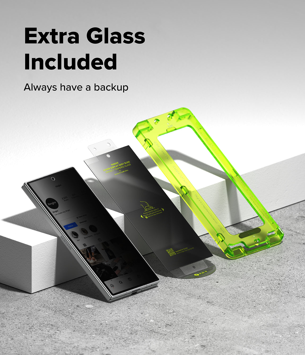 Ringke Privacy Easy Slide Cover Display Tempered Glass Screen Protector for Samsung Galaxy Z Fold 8 Ultra