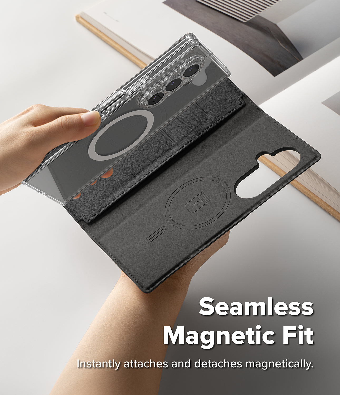 Ringke Folio Grip Wallet Magnetic Cover for Samsung Galaxy Z Fold 8 Ultra - Compatible for Magnetic Cases