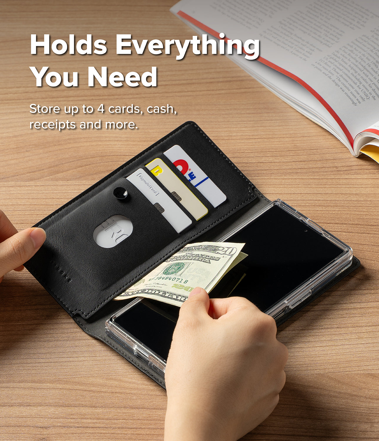 Ringke Folio Grip Wallet Magnetic Cover for Samsung Galaxy Z Fold 8 Ultra - Compatible for Magnetic Cases