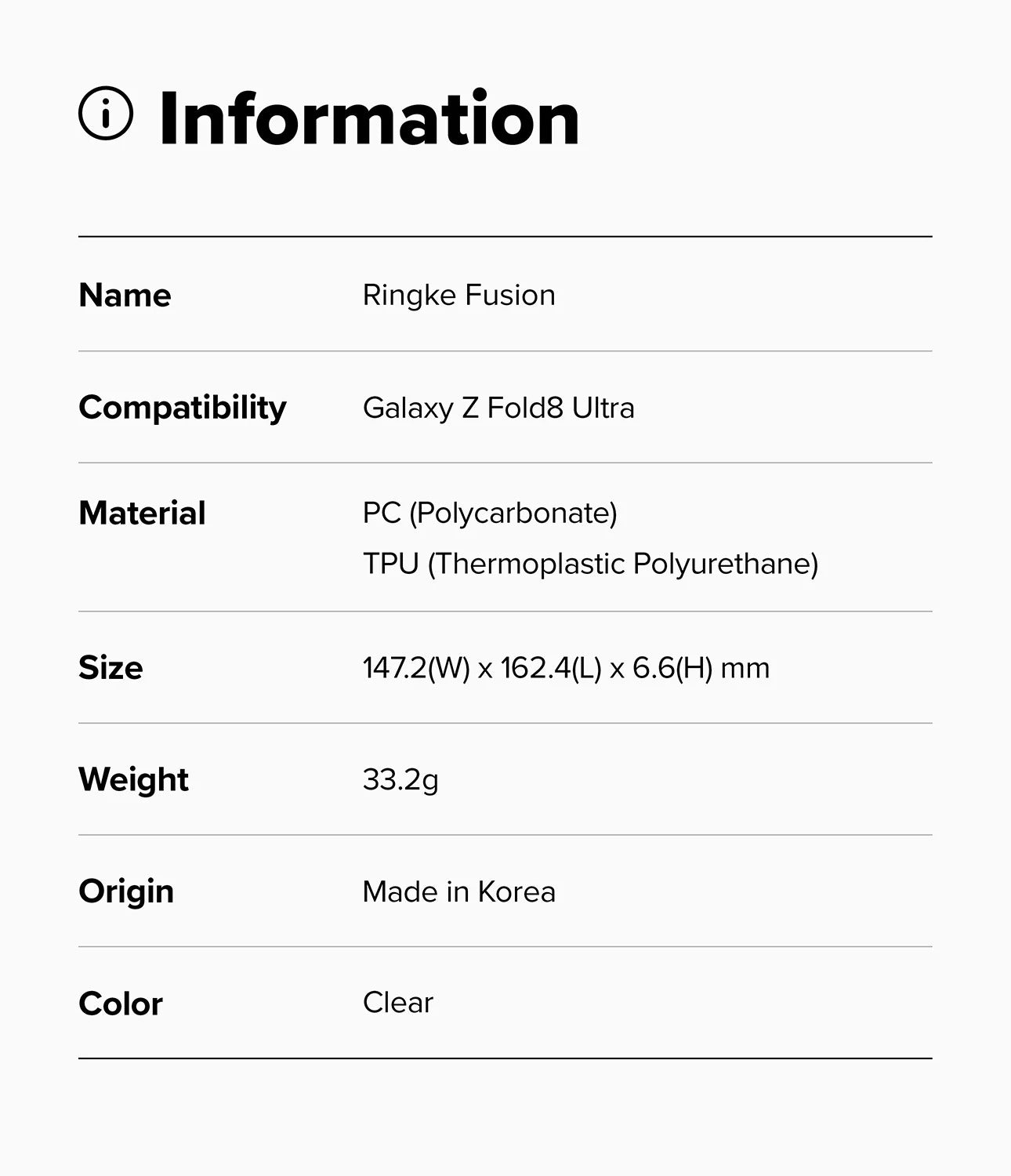 Ringke Fusion Case for Samsung Galaxy Z Fold 8 Ultra