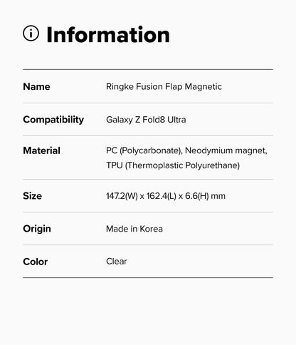 Ringke Fusion Flap Magnetic Case for Samsung Galaxy Z Fold 8 Ultra